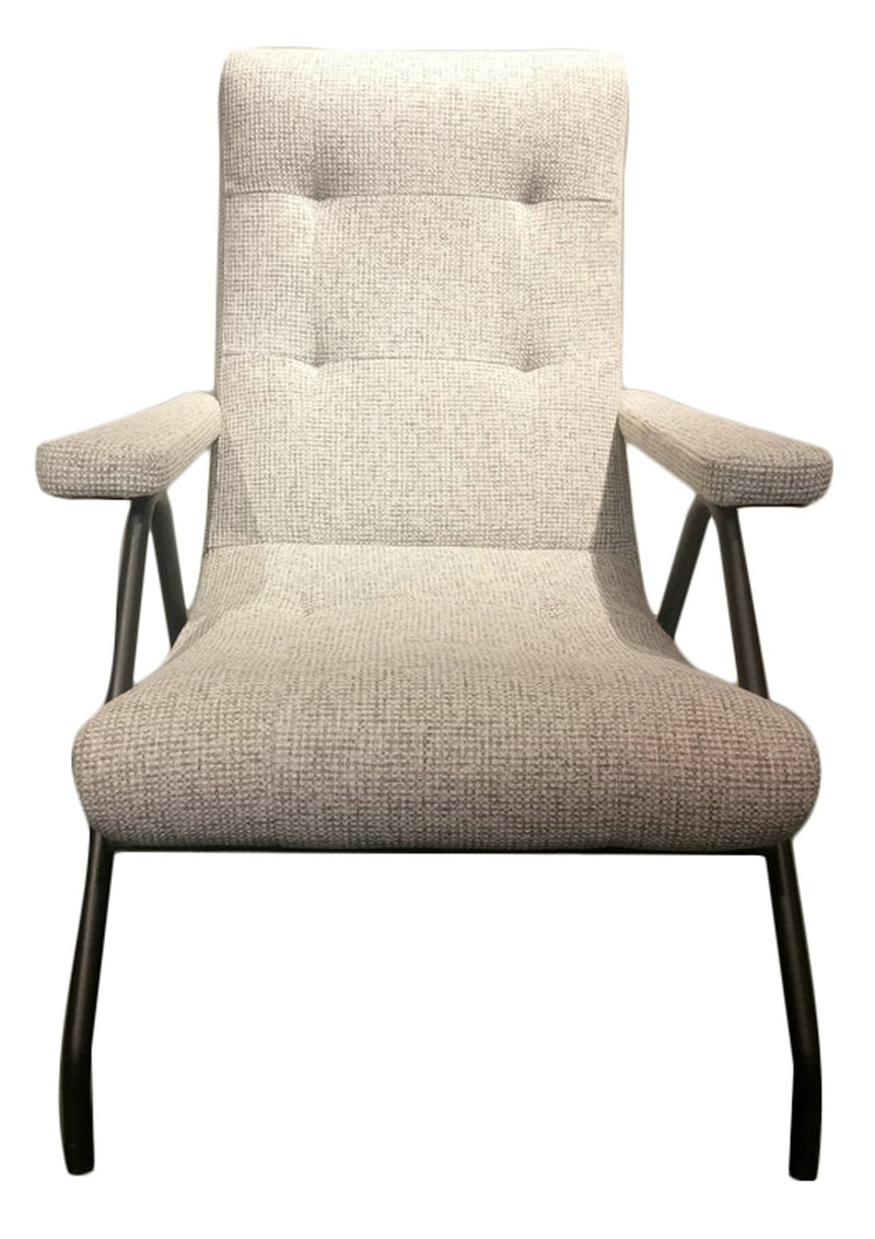 5. Retro Lounge Chair - Light Grey Tweed for Modern Living Spaces