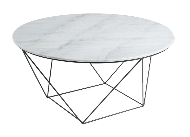 1. Valencia Round Coffee Table - White Marble/Black Matte with sleek design and elegant finish