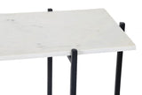 3. "Rectangular Coffee Table with White Marble Top and Black Base - Perfect for contemporary interiors"