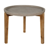 1. "Patio Small Round Garden Table - Grey Stone with Weather-Resistant Finish"