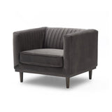2. "Comfortable Sage Club Chair - Stone Grey Velvet for stylish living spaces"