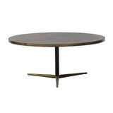 1. "Stellar Round Coffee Table with Sleek Design and Tempered Glass Top"