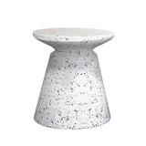 1. "Concrete mineral side table with terrazzo design"