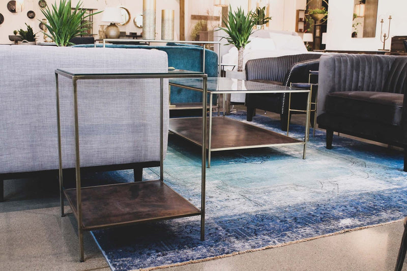 7. "Contemporary Venus Side Table with a spacious surface for displaying decor or holding essentials"