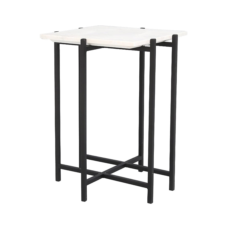 1. "Function Side Table - White Marble/Black Base - Stylish and versatile furniture piece"