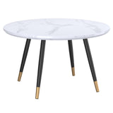 1. "Emery Round Coffee Table in White and Black - Sleek and modern design"