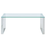 4. "Silver Zevon Coffee Table with durable construction and elegant finish"