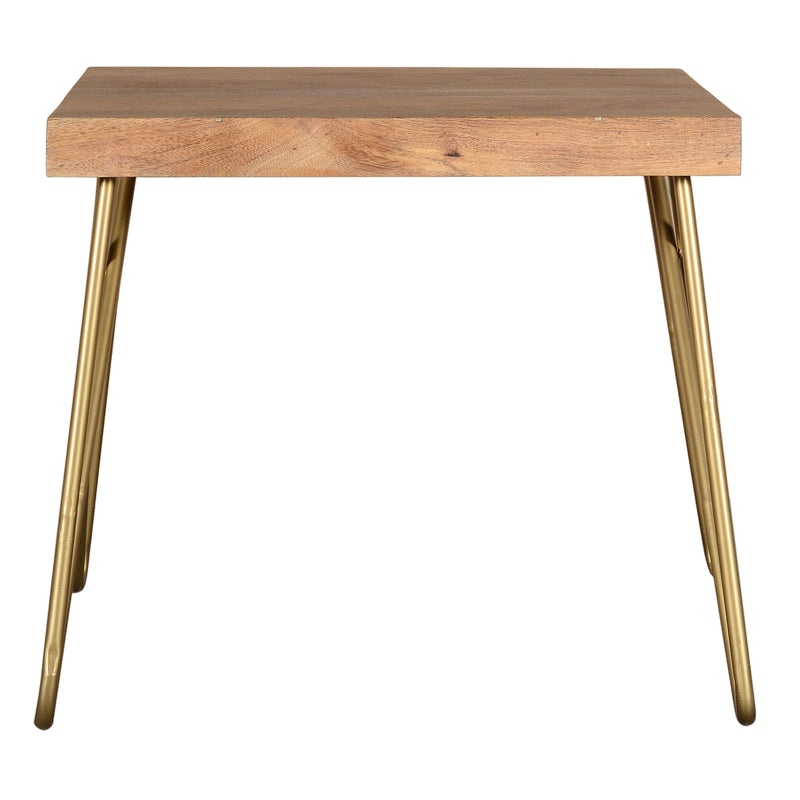 6. "Medium-Sized Madox Coffee Table in Natural and Aged Gold - Ideal for Modern Interiors"