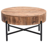 4. "Natural and Black Coffee Table - Ideal for small to medium-sized living spaces"