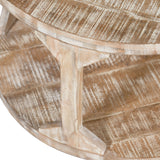 6. "Avni Round Coffee Table - Eco-friendly furniture with a rustic charm"