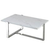 6. "White and Silver Veno Coffee Table - Perfect centerpiece for your living room"