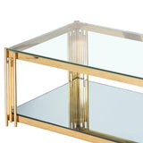7. "Add a touch of glamour to your home with the Estrel Rectangular Coffee Table in Gold"