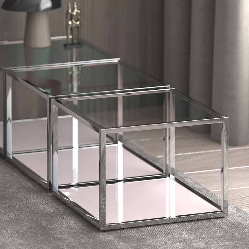 2. "Silver coffee table - Perfect addition to any contemporary living space"