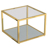 1. "Casini Small Square Coffee Table in Gold - Elegant and Versatile Furniture Piece"