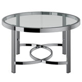 3. "Medium-sized Strata Coffee Table in Chrome for contemporary living spaces"