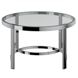 4. "Chrome Strata Coffee Table with durable construction and stylish finish"