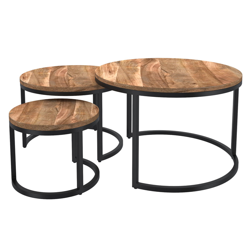 4. "Natural and Black Coffee Table Set - Enhance your home decor"