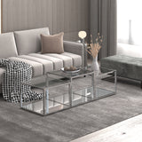 2. "Silver coffee table set - Perfect addition to any contemporary living space"