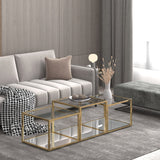 2. "Gold Coffee Table Set - Stylish and Versatile Furniture for Living Rooms"