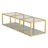 1. "Casini 3pc Small Coffee Table Set in Gold - Elegant and Versatile Furniture"