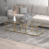 2. "Gold Coffee Table Set - Stylish and Functional Addition to Your Living Space"