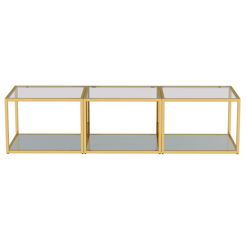 3. "Casini 3pc Coffee Table Set - Small Size, Big Impact in Gold"