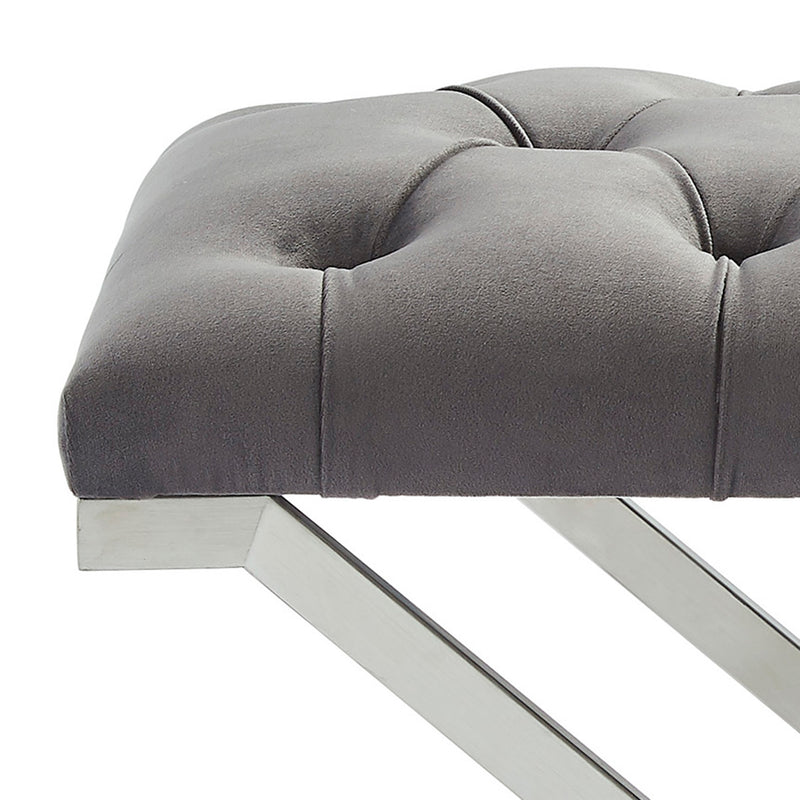 6. "Grey and Silver Aldo Bench - Sleek and sophisticated addition to your home"