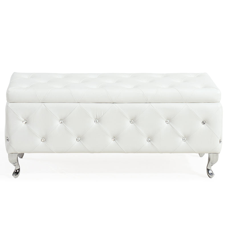 5. "Multi-purpose Storage Ottoman Bench - Convenient and Chic Furniture Piece"