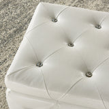 6. "White and Chrome Storage Bench - Enhance Your Home Decor with Style"