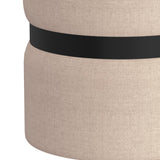 5. "Demi Round Ottoman in Beige and Black - Functional and Fashionable Furniture"
