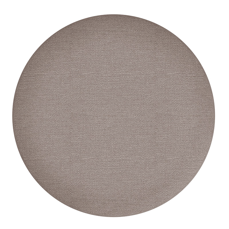 4. "Warm Grey and Black Demi Round Ottoman - Functional and Chic Home Decor"