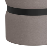 5. "Demi Round Ottoman in Warm Grey and Black - Enhance Your Room's Aesthetic"