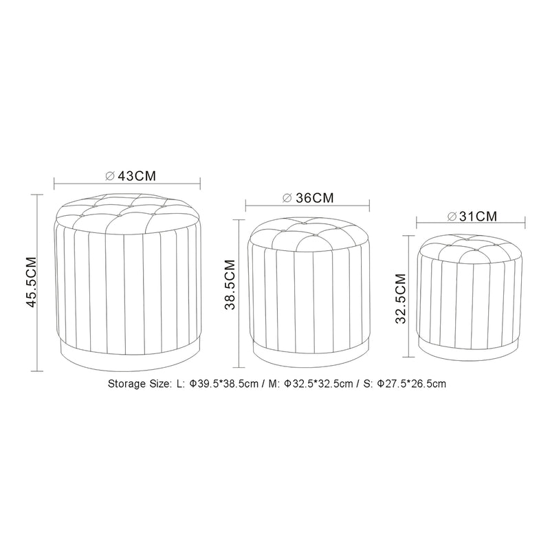 8. "Warm Grey and Black Ottoman Set - Enhance Your Home Décor with Practicality"