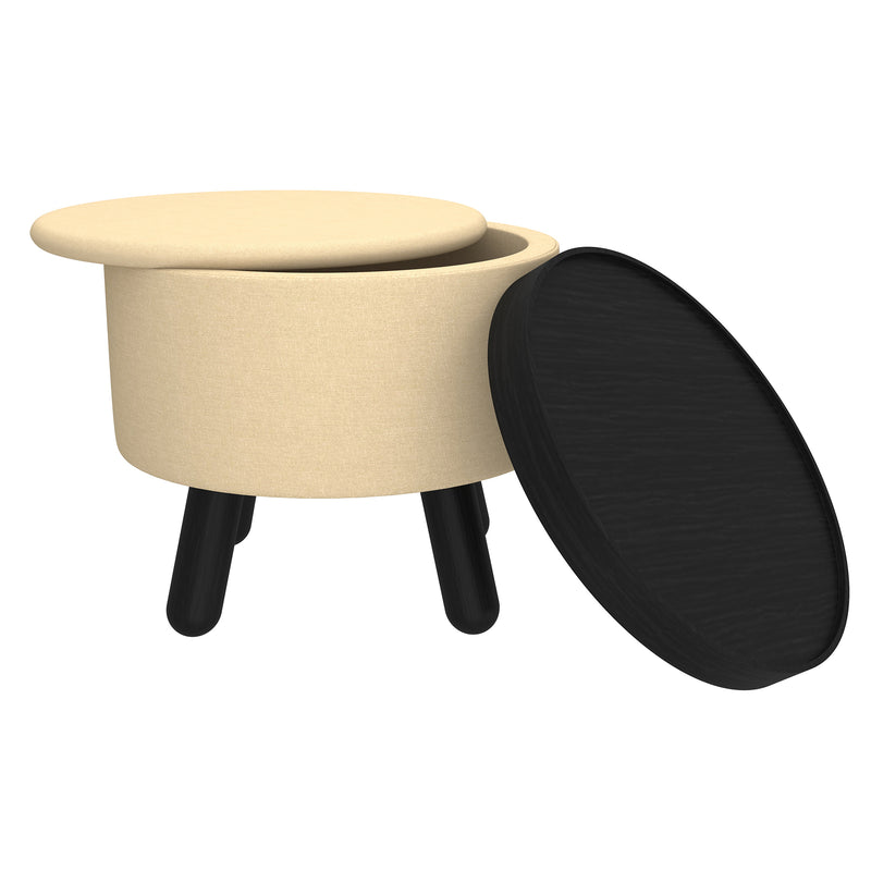 5. "Betsy Round Ottoman with Tray - Stylish and Practical Storage Solution"