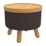 1. "Betsy Round Storage Ottoman with Tray in Charcoal and Natural - Stylish and Functional Furniture"