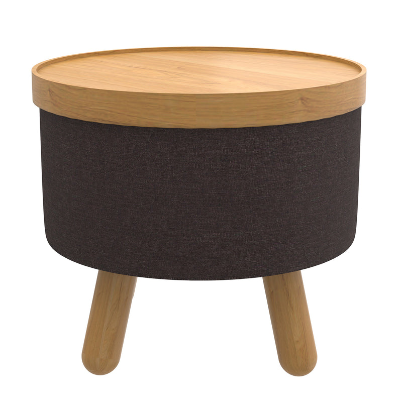 3. "Betsy Round Ottoman with Tray - Convenient Storage and Serving Space"