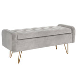 1. "Sabel Storage Ottoman/Bench in Grey and Aged Gold - Stylish and Functional Furniture"
