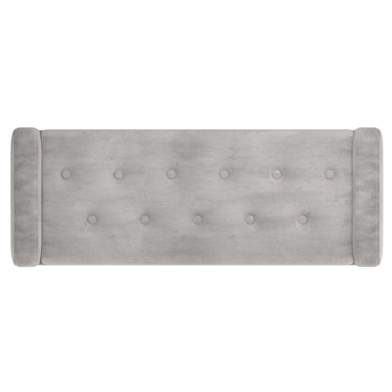 6. "Grey and Aged Gold Ottoman/Bench - Stylish and Convenient Storage Furniture"