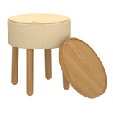 5. "Polly Round Storage Ottoman - Beige and Natural Color Palette"