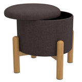 3. "Heidi Ottoman in Charcoal and Natural - Convenient Storage Solution"