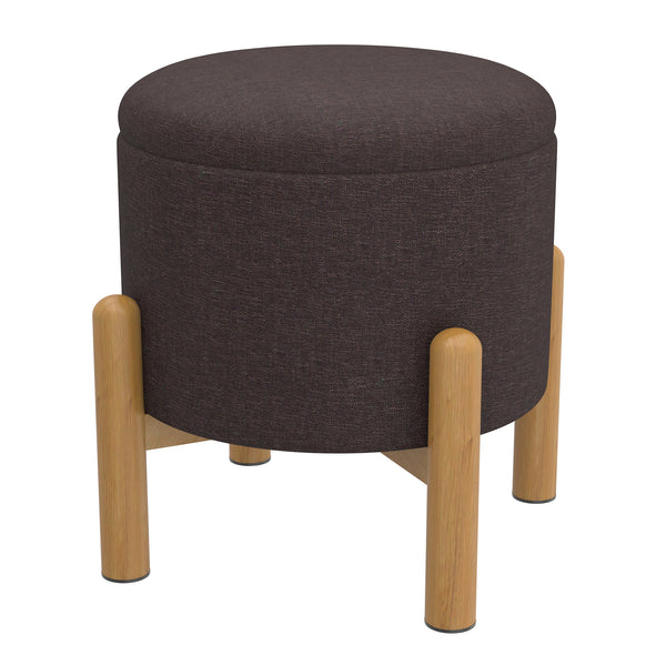 1. "Heidi Round Storage Ottoman in Charcoal and Natural - Stylish and Functional Furniture"