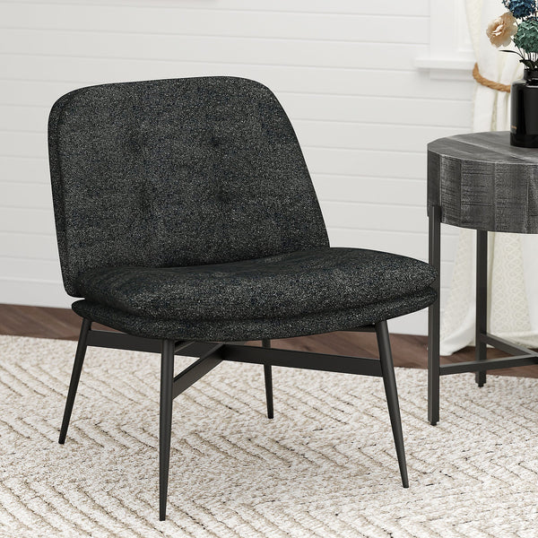 2. "Charcoal Fabric and Black Caleb Accent Chair - Modern design for any living space"