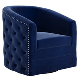 1. "Velci Accent Chair in Blue - Stylish and Comfortable Furniture for Living Rooms"