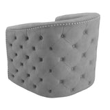5. "Velci Accent Chair in Grey - Ideal for creating a cozy reading nook"