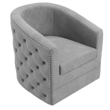 1. "Velci Accent Chair in Grey - Stylish and comfortable seating option"