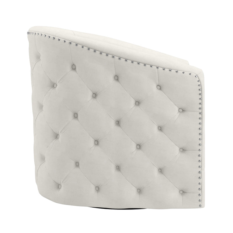4. "Velci Accent Chair - Ivory upholstery with modern design"
