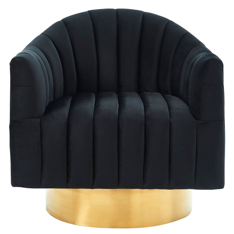 1. "Cortina Accent Chair in Black and Gold - Elegant and stylish furniture for your living room"