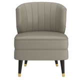 4. "Comfortable Kyrie Accent Chair in Grey-Beige and Espresso - Perfect for relaxation"