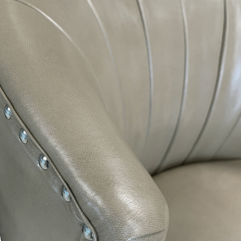 7. "Stylish Kyrie Accent Chair in Grey-Beige and Espresso - Upgrade your home furniture"