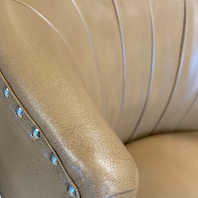 7. "Medium-sized Kyrie Accent Chair in Saddle and Espresso - A statement piece for your decor"